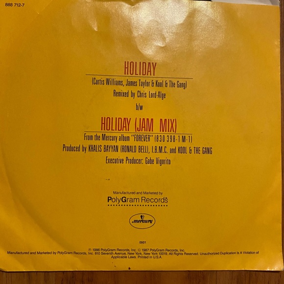 KOOL & THE GANG Holiday 45 RPM Vinyl Record - Picture 2 of 6
